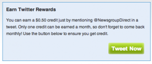 NewsgroupDirect Twitter Rewards