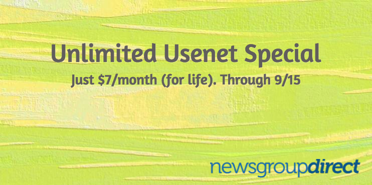 Unlimited usenet deal